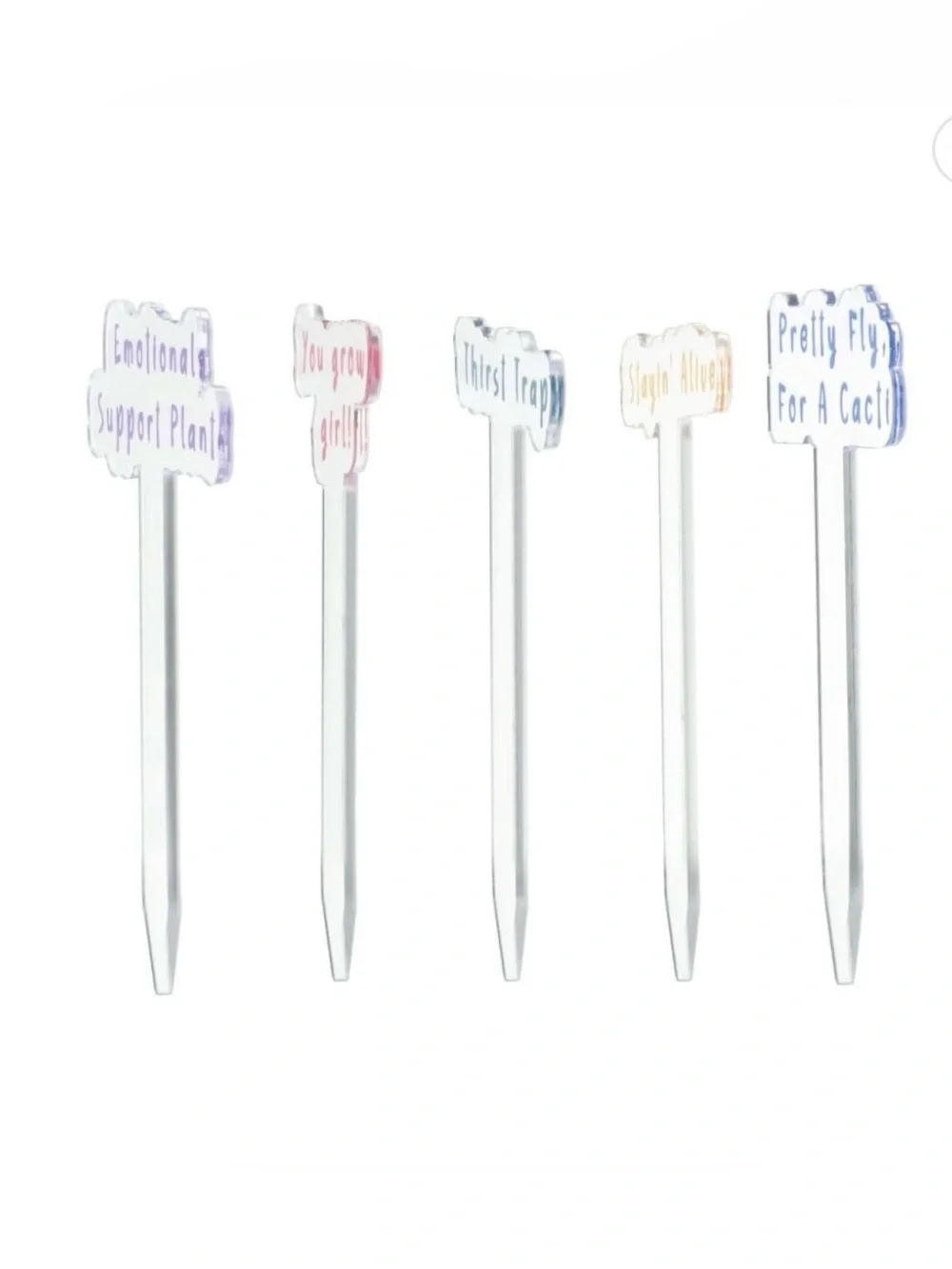 Mainstays Pastel Inspirational Plant Markers - Pink, Purple, Yellow, Teal, Blue